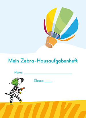 Zebras Hausaufgabenheft-Umschlag für Klasse 2