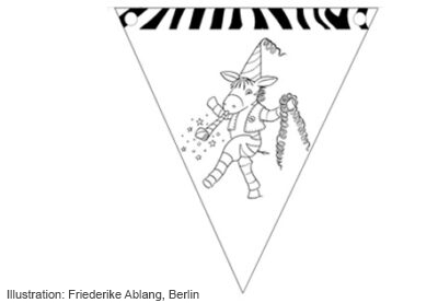 Streifen zum Fasching – tolle Franz Zebra Wimpelkette