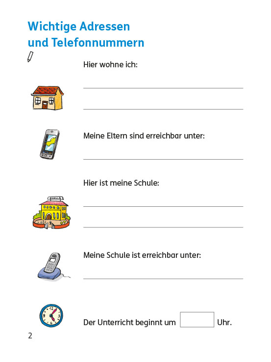 Wichtige Adressen und Telefonnummern