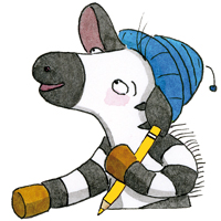 Zebra mit Stift