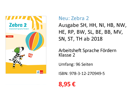 Zebra 2 Arbeitsheft Sprache Fördern Bestellung