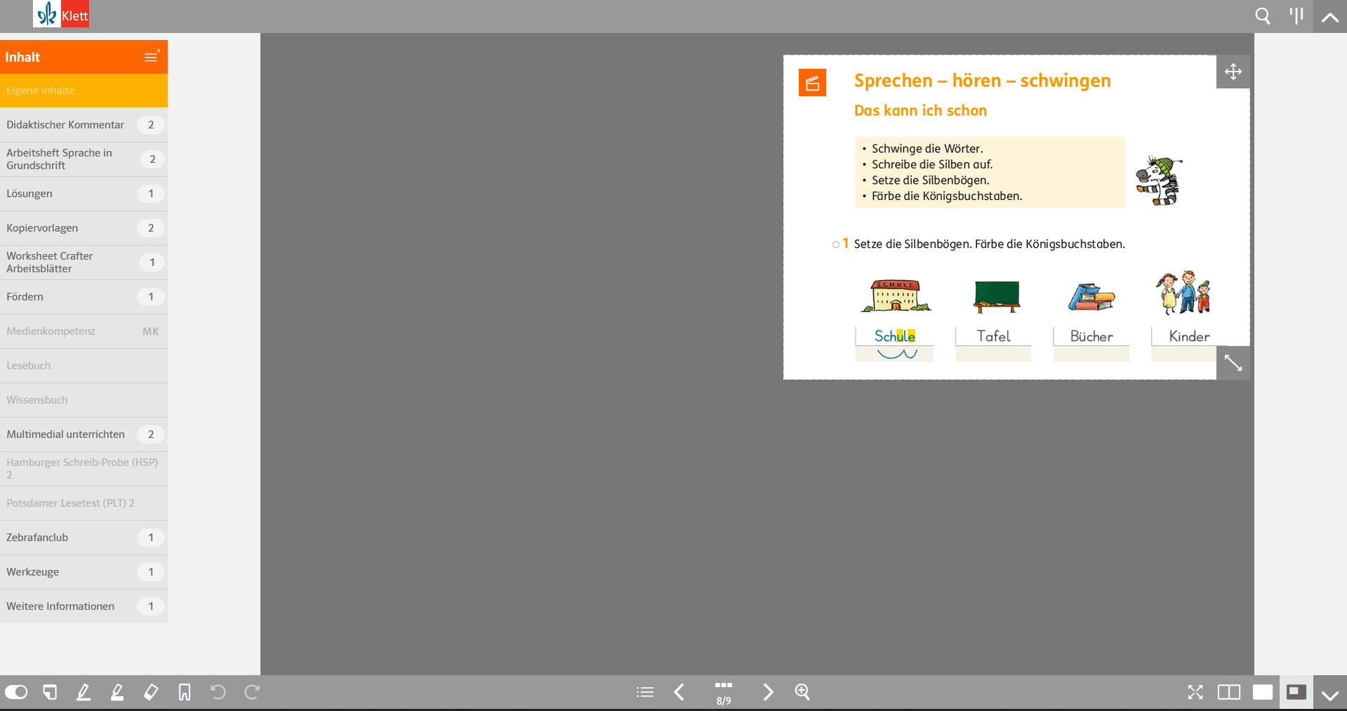 Zebra Digitaler Unterrichtsassistent Screenshot
