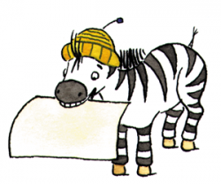 Zebra Papier im Maul
