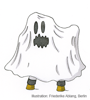 S569270633_Zebra_Gespenst Franz Zebra feiert Halloween Verkleidung als Gespenst
