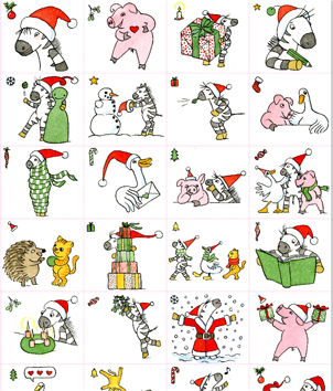 Kärtchen für den Zebra Adventskalender