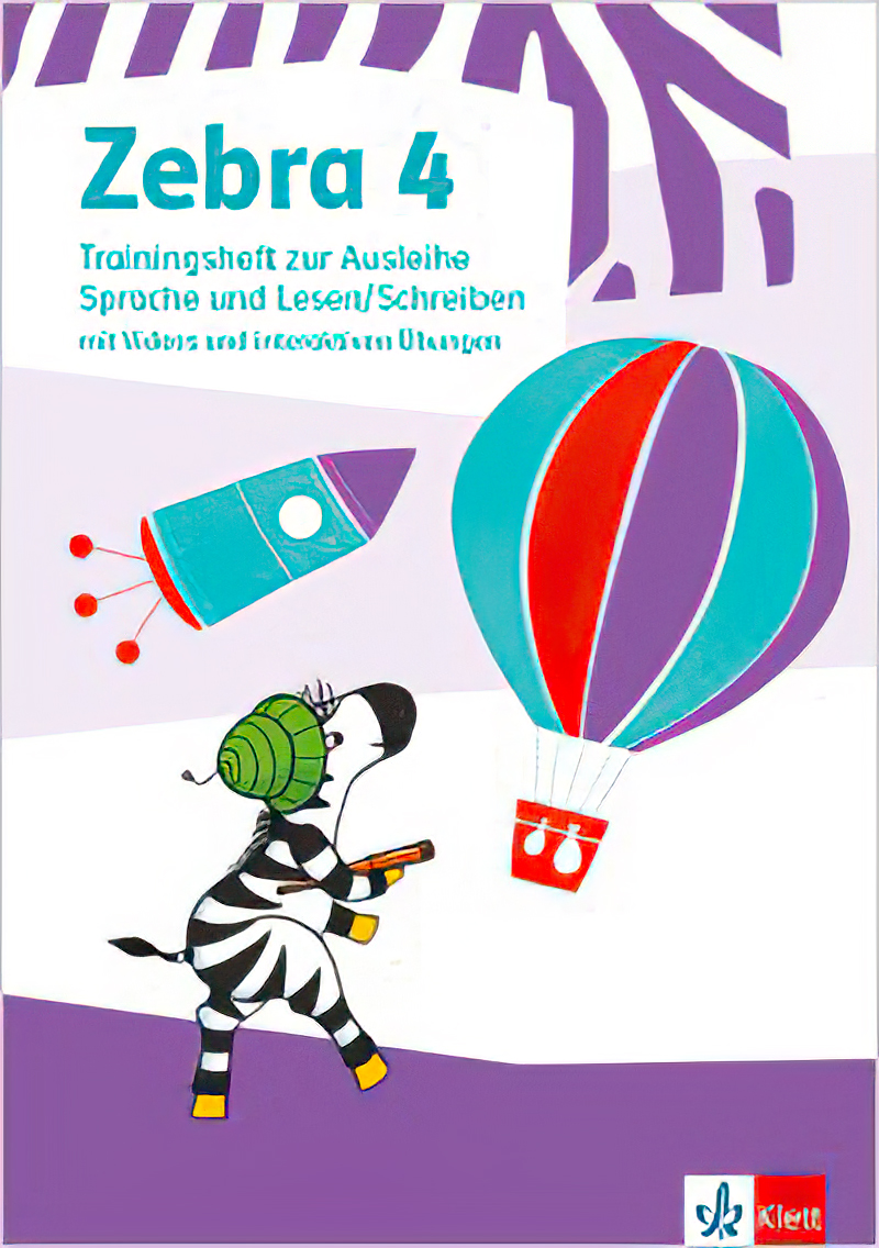 Zebra Trainingsheft Ausleihvariante. Sprache und Lesen/Schreiben mit Videos und interaktiven Übungen Klasse 4