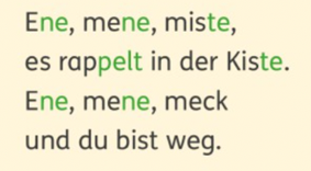 Silbendruck_schwarz_gruen Silbendruck schwarz-grün Beispiel aus Zebra Lesebuch 2, Seite 3