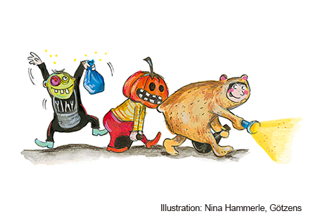 Gruselgeschichte zu Halloween – Abschreibkartei mit Zebra Franz