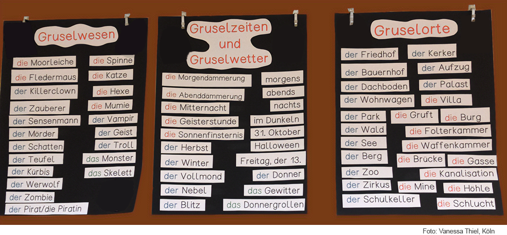 Gruselgeschichten mit Zebra zu Halloween Wortspeicher Gruselwörter