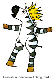 Zebra DaZ Wortschatzspiel - eine Krone für den Gewinner oder die Gewinnerin