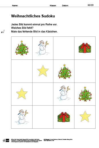 Zebras Weihnachtsrätsel Sudoku