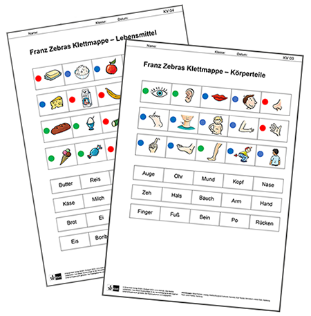 Klettmappe_Freiarbeit_Koerperteile_Lebensmittel Klettmappen für die Freiarbeit im DaZ-Unterricht Körperteile und Lebensmittel