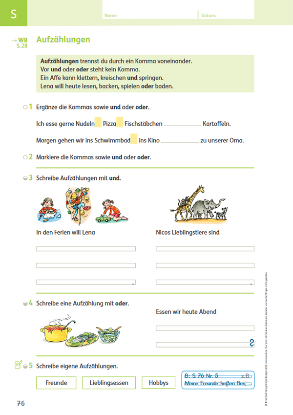 Zebra_270964_AHSprache_3_S76_1 Zebra Arbeitsheft Sprache 3 - Einführung der Konjunktionen