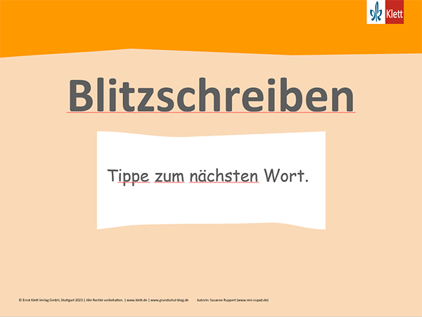 Erstellen einer Vorlage für Blitzschreiben