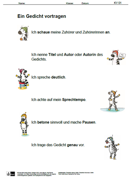 Ein Gedicht vortragen