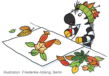 Zebras Wimmelbild Herbst für die Grundschule bietet viele Anregungen zum Entdecken und Erzählen