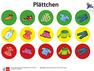Spielerische Wortschatzarbeit - Plättchen mit Bildern