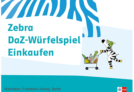 Das Zebra DaZ-Würfelspiel zum Wortschatz Einkaufen und Lebensmittel