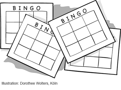 Zebras Bingo-Spiel für den DaZ-Unterricht