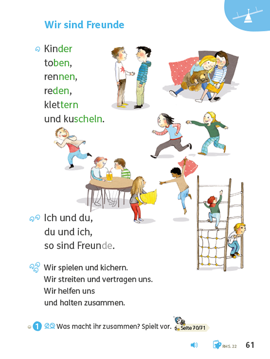 Leseseite 61 im Zebra Lesebuch 1, 2024