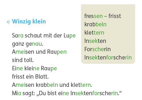 Leseseite 76 im Zebra Lesebuch 1, 2024