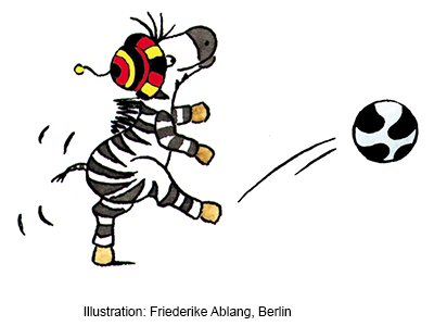 Zebras Lesetheater zum Thema Fußball