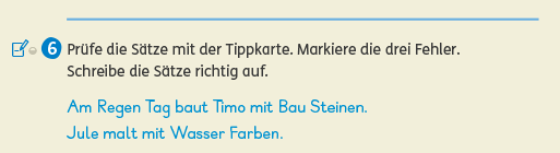 Fehler finden und verbessern im Zebra Arbeitsheft Sprache 2 2024
