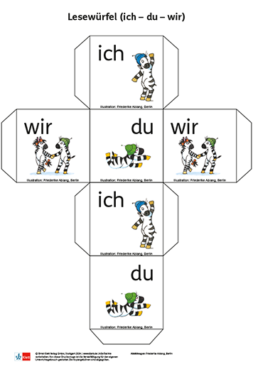 Lesewürfel Ich du wir