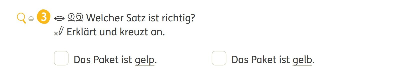 Fehlschreibung stets gekennzeichnet, Auszug aus Zebra 2 Sprache Förderheft