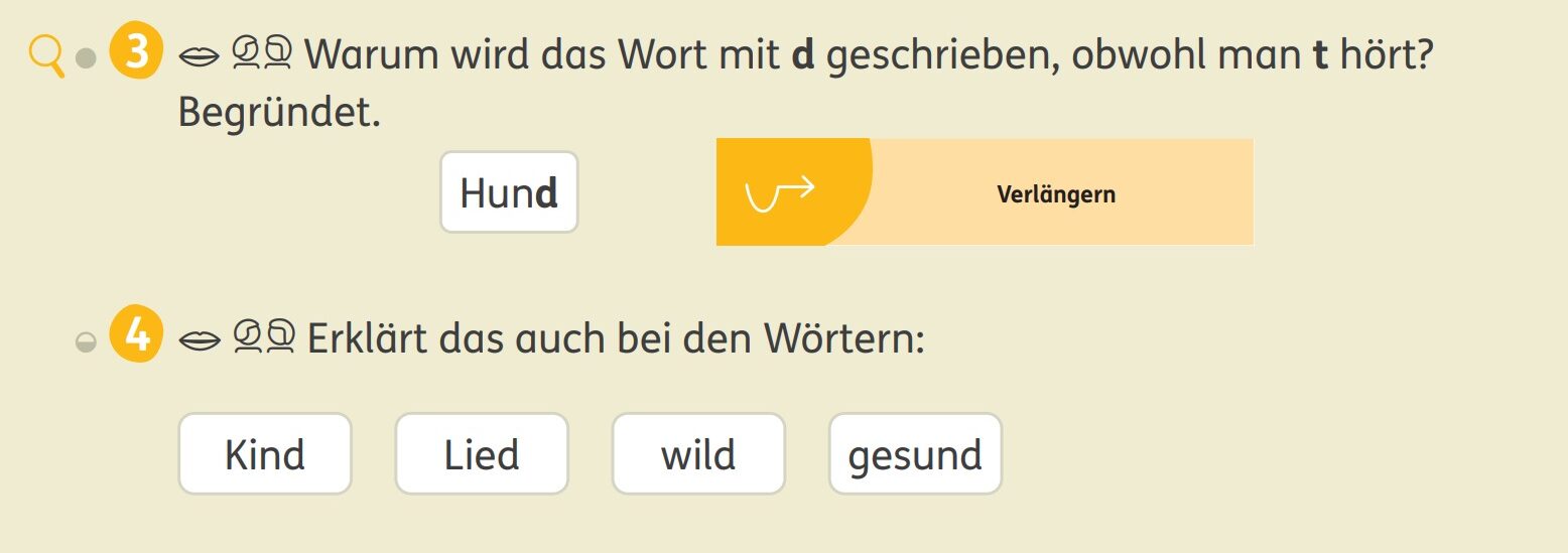 Vereinfachter Einstieg ins Rechtschreibgespräch, Auszug aus Zebra 2 Sprache