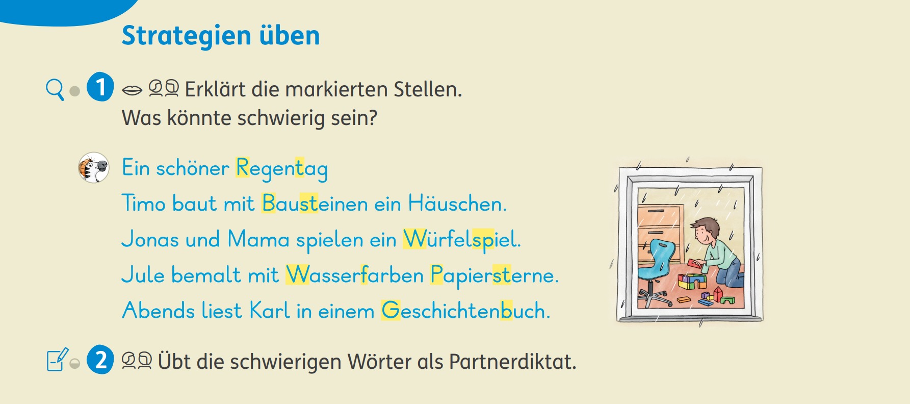 Strategien üben im Vergleich: Differenzierung über die Art der Beschäftigung, Auszug aus Zebra 2 Sprache