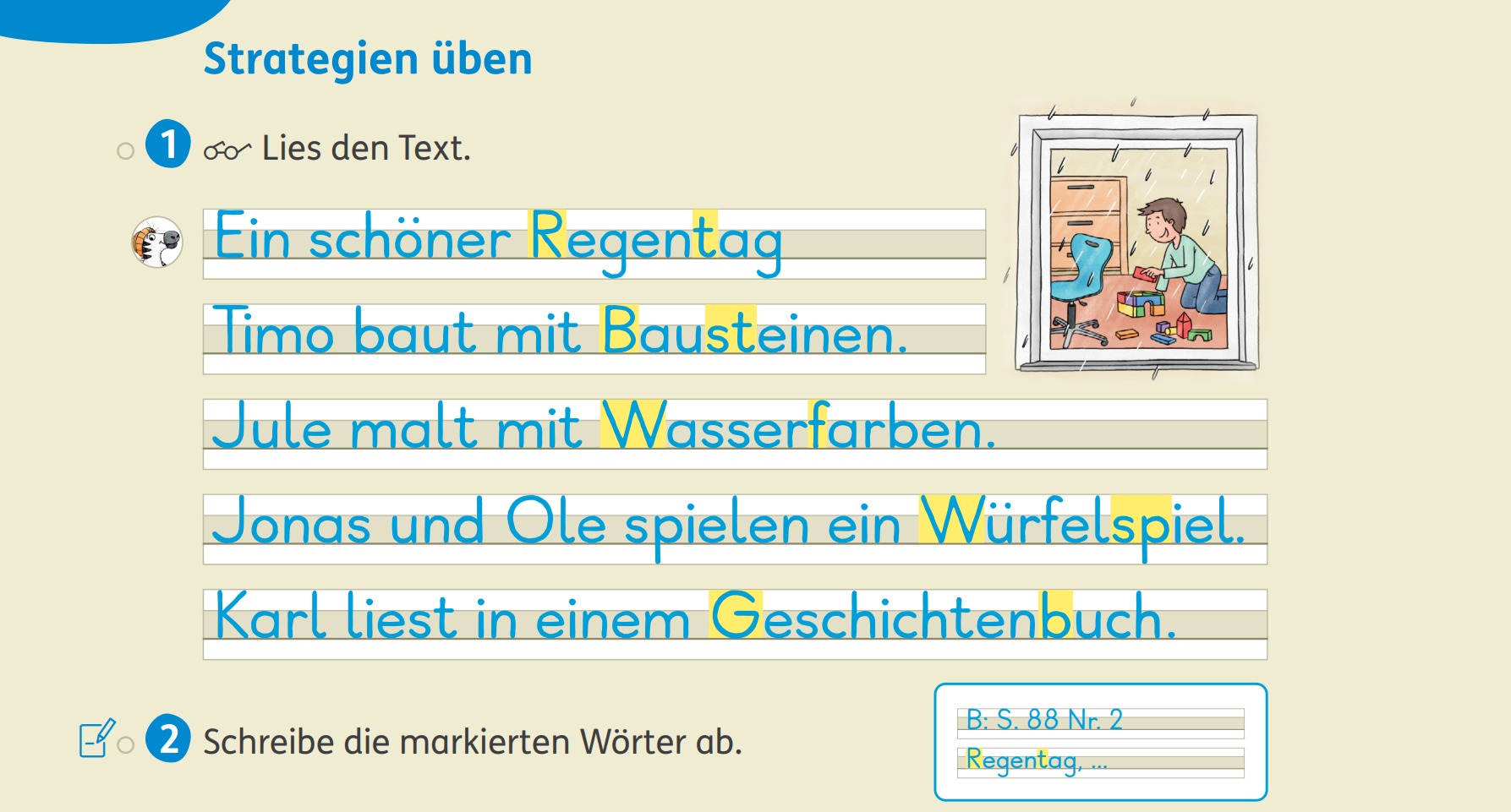 Strategien üben im Vergleich: Differenzierung über die Art der Beschäftigung, Auszug aus Zebra 2 Sprache