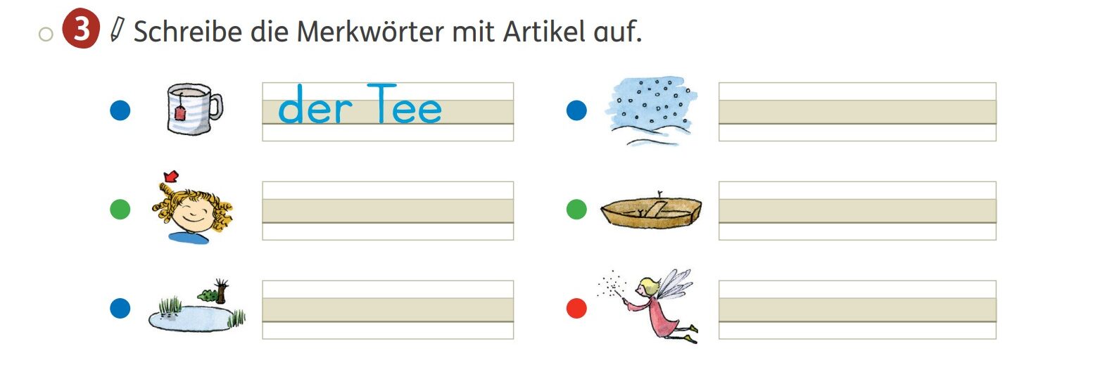 Verstärkter Einsatz visueller Hilfen, Auszug aus Zebra 2 Sprache Förderheft