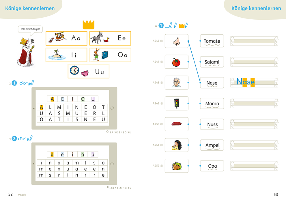 Zebra Deutsch als Zweitsprache Arbeitsheft Alphabetisierung Seite 52 und 53