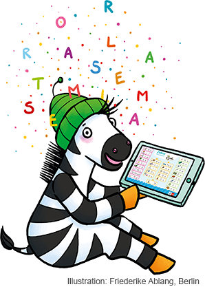 S569ECN00005APA99_Zebra_Schreibtabelle_Login Schriftspracherwerb digital unterstützt durch die App Die Zebra Schreibtabelle