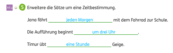 Zebra Arbeitsheft Sprache 3 Satzglieder Erweiterungsprobe