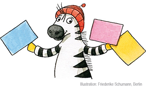 Zebra Franz mit Zetteln