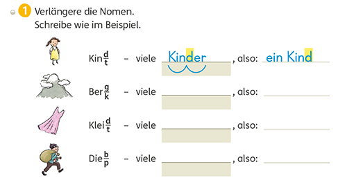 Rechtschreibstrategie Verlängern Arbeitsheft Sprache 2, Seite 55