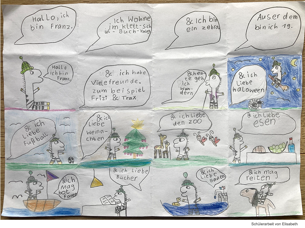 Zebra Franz Comic, Schülerarbeit von Elisabeth