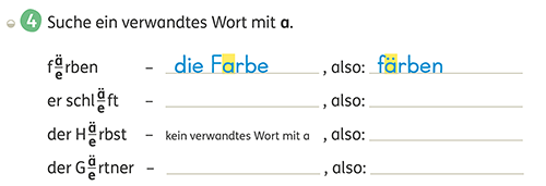 Zebra Arbeitsheft Sprache 2 Übung verwandtes Wort Seite 88