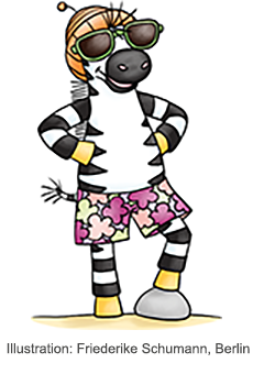 Zebra Franz motiviert als Protagonist der Hörgeschichten.
