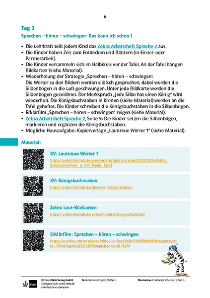 Handreichung Zebra für Klasse 2: Vorschau Seite 6