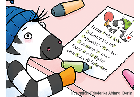 Schreibzeit in der Grundschule mit Franz Zebra