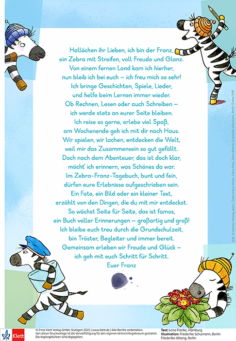 Brief von Zebra Franz
