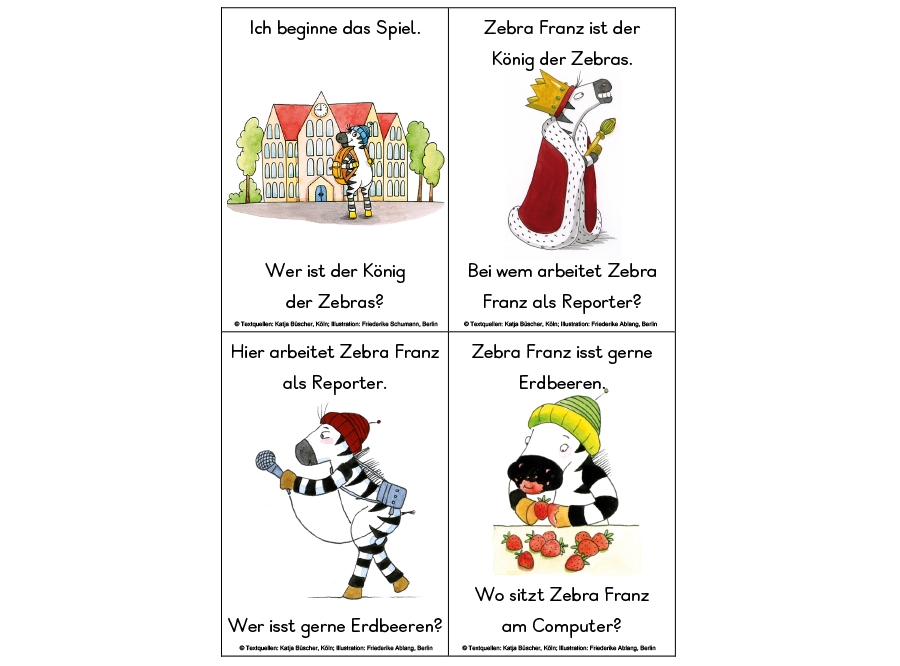 Zebrafanclub_Lesespiel_Schultag Zebra Lesespiel für die Grundschule: Mit Zebra Franz durch den Schultag