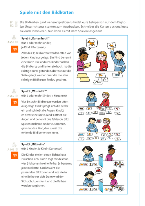 Zebra DaZ Arbeitsheft Wortschatz Heftklappe Spielideen mit Bildkarten