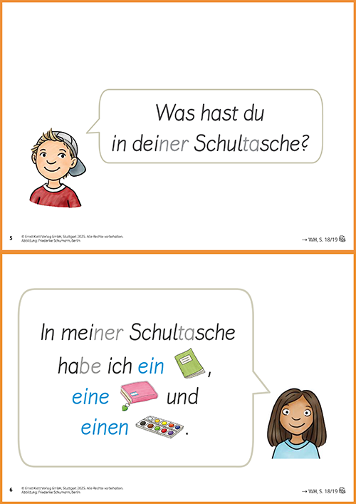 Zebra DaZ Arbeitsheft Wortschatz Bild-Karten Lehrermaterial, S. 22,23