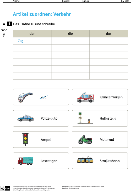 Zebra DaZ Arbeitsheft Wortschatz KV 202