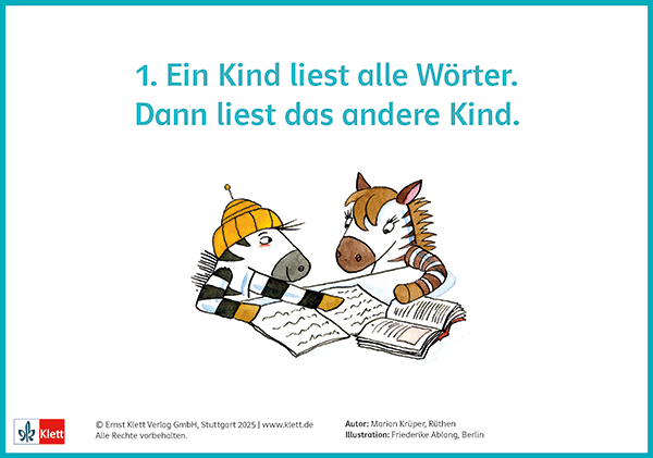 Zebra Blitzlesekarten für die Tafel