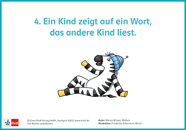 Zebra Blitzlesekarten für die Tafel